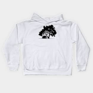 Cabin and Tree - Silhouette Kids Hoodie